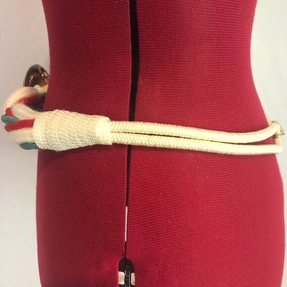 Bohemian Style Vibrant Multicolor Rope Belt Gold & Silver Details 32" Size Small - Picture 8 of 12